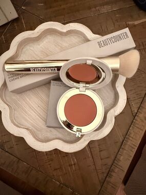 BeautyCounter Chai Blush + Bronzer Brush Bundle NIB | Clean Beauty
